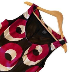 NWT Nicole Miller Art Deco dress with fuchsia, black and champagne. Size 12
